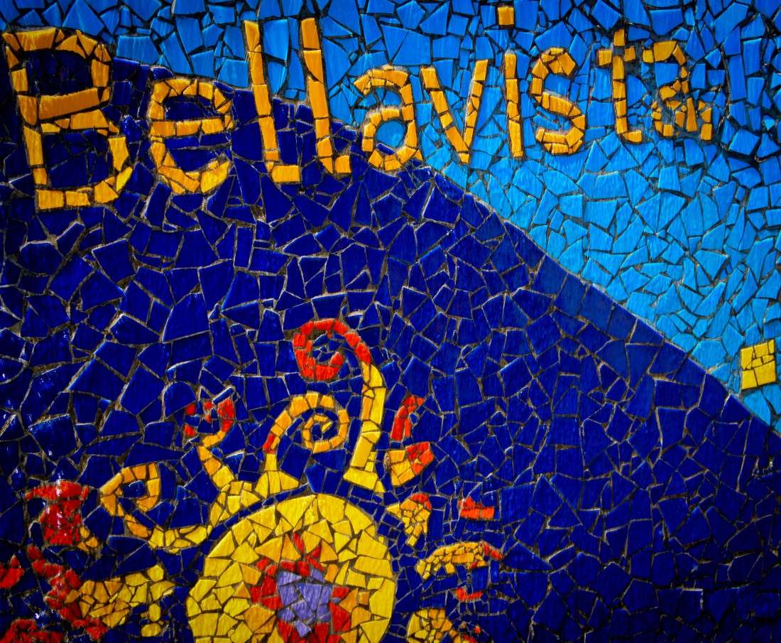 Street Art Safe Travel To Chile: Bellavista Sign with Scorpion